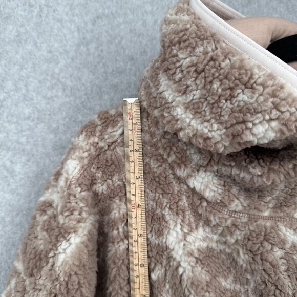 PrAna Womens Polar Escape Half-Zip Pullover Size M Brown Floral Fleece Sherpa - Picture 11 of 13